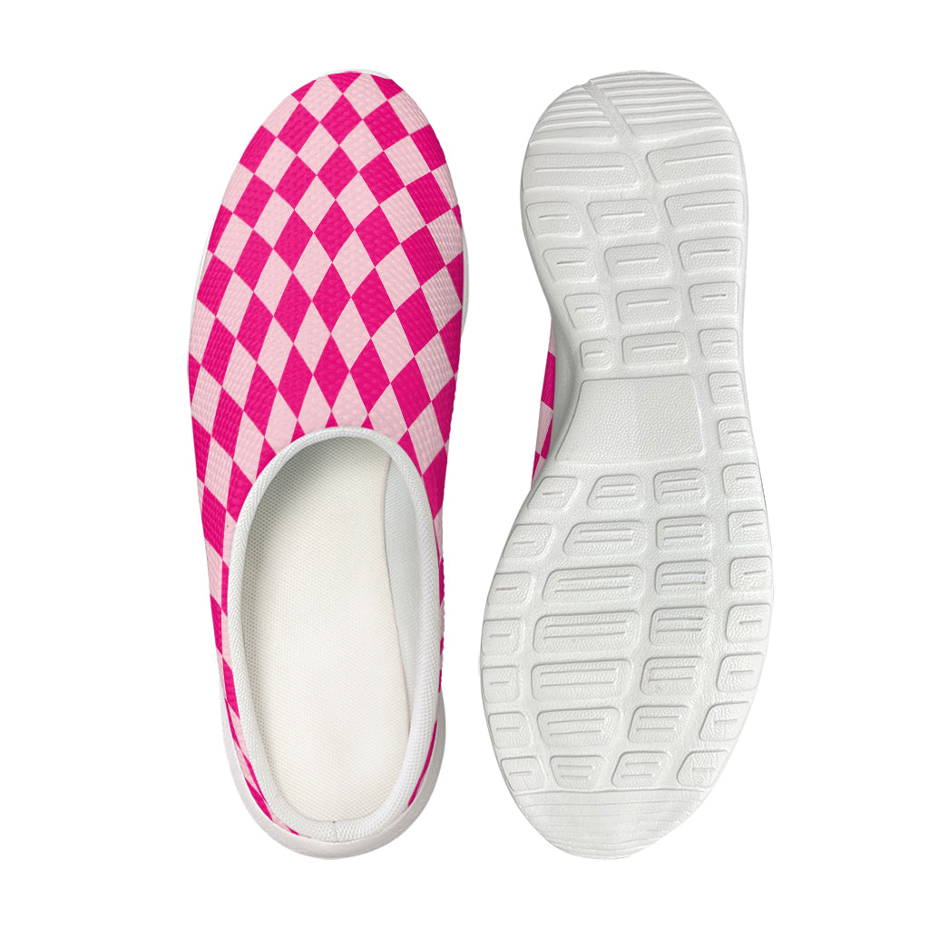 Pink Harlequin Pattern Print Mesh Casual Shoes