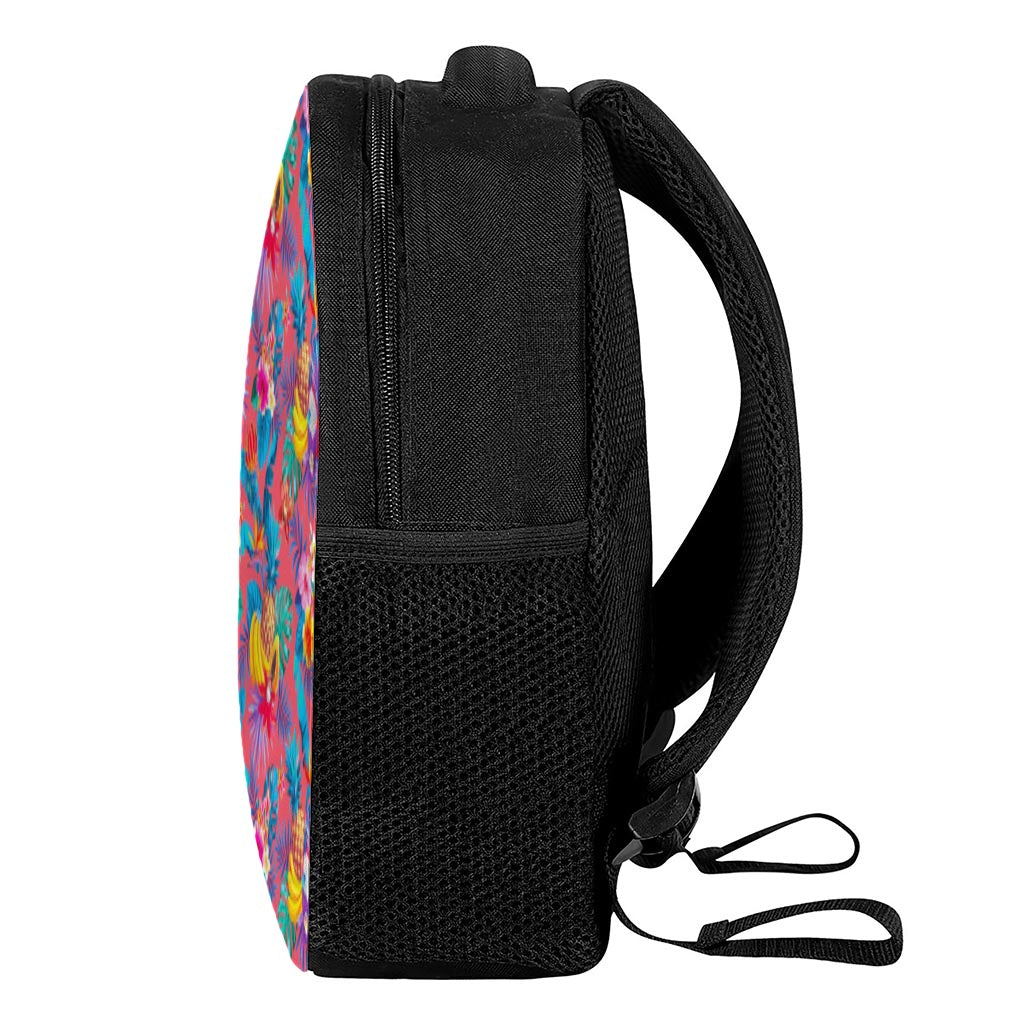 Pink Hawaiian Fruits Pattern Print Casual Backpack