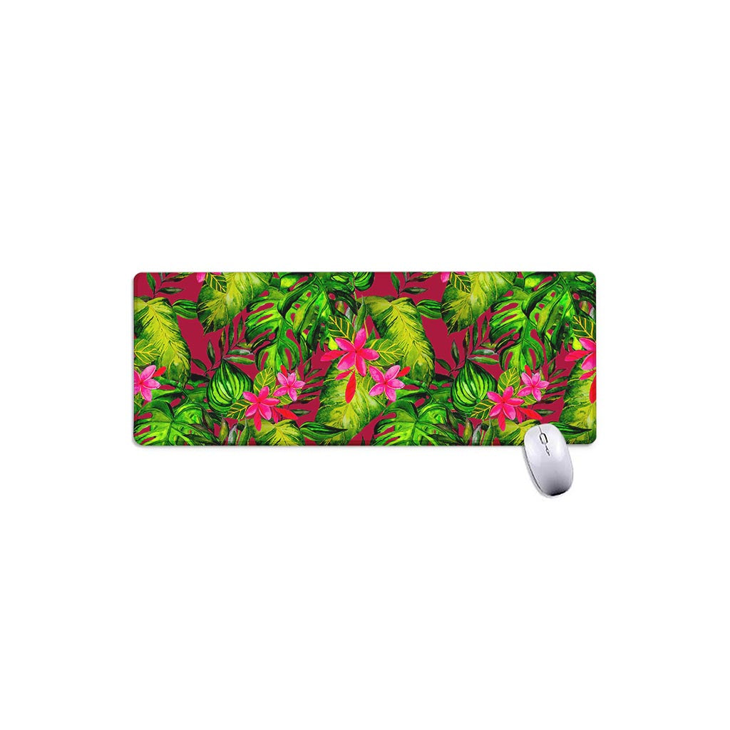 Pink Hawaiian Tropical Pattern Print Extended Mouse Pad