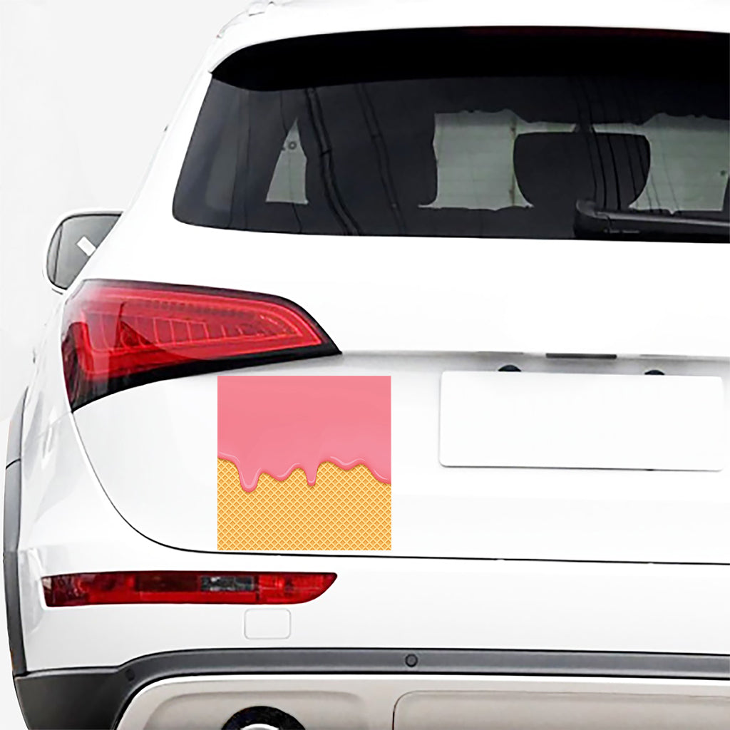 Pink Ice Cream Melted Print Car Sticker