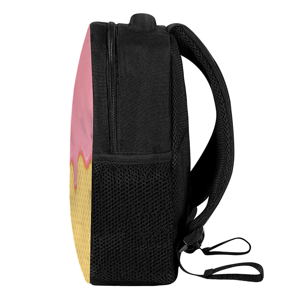 Pink Ice Cream Melted Print Casual Backpack