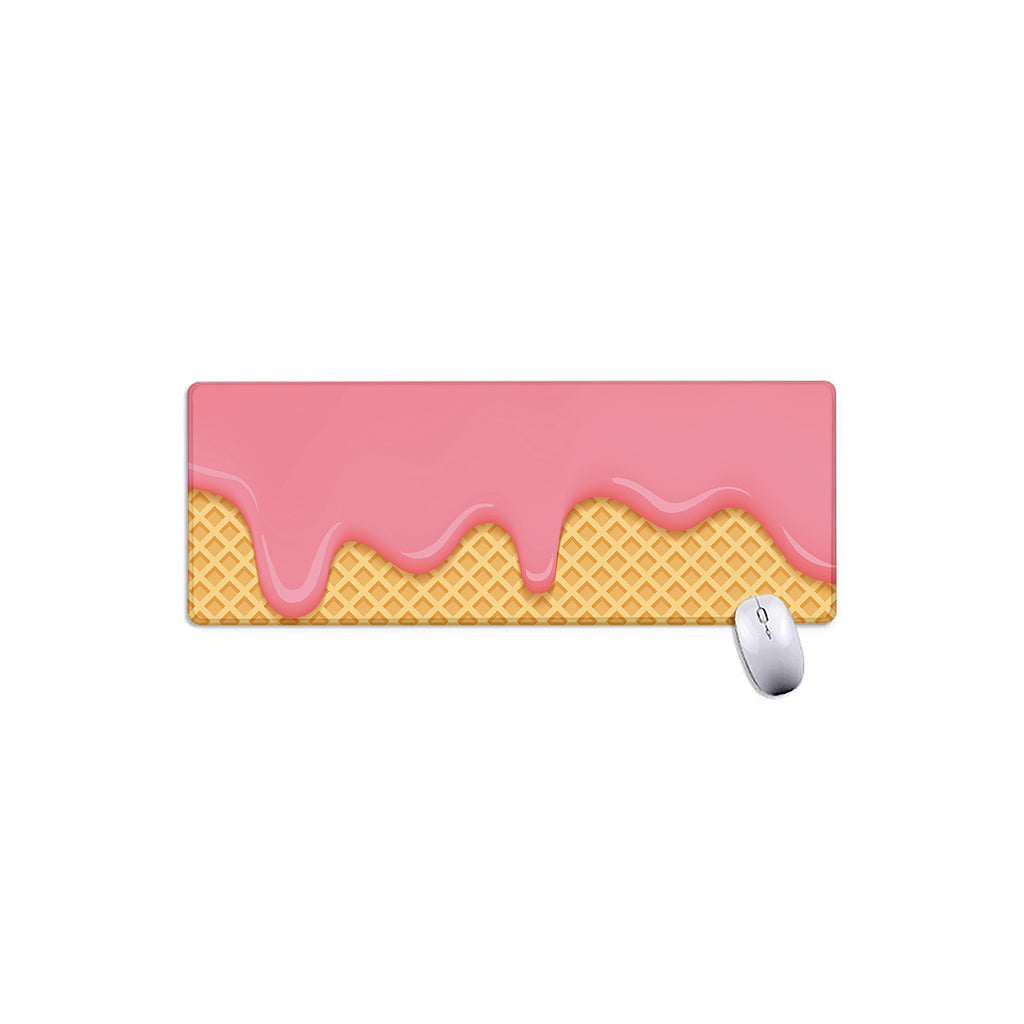 Pink Ice Cream Melted Print Extended Mouse Pad