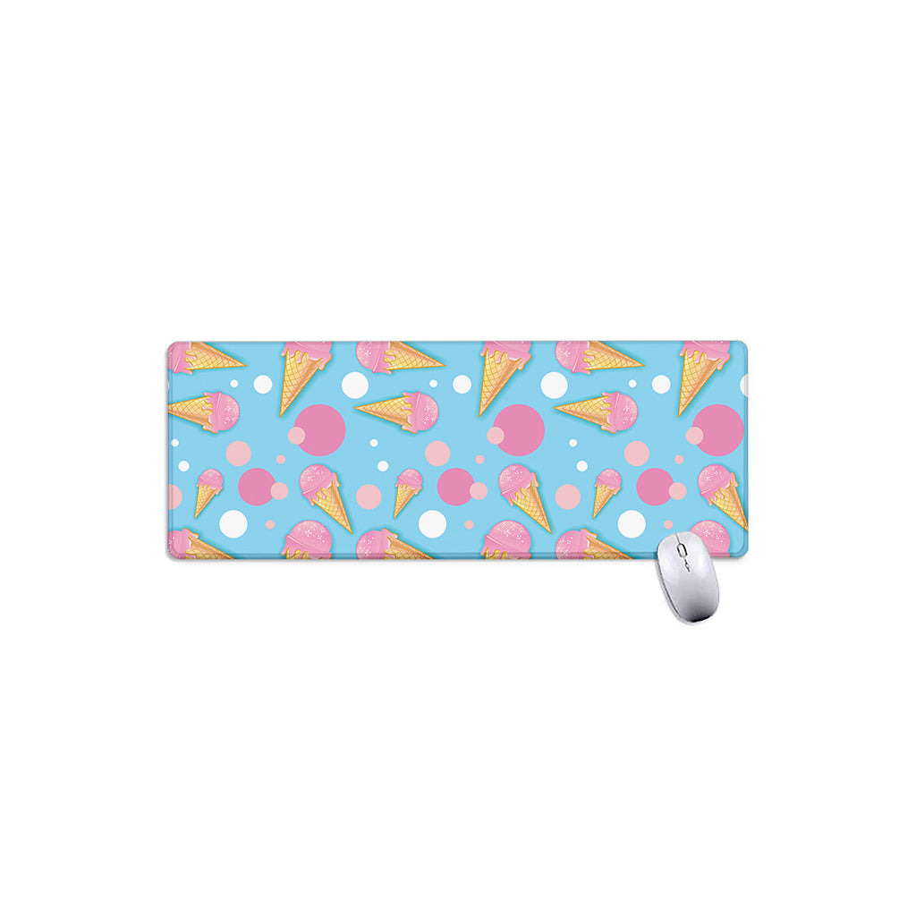 Pink Ice Cream Pattern Print Extended Mouse Pad