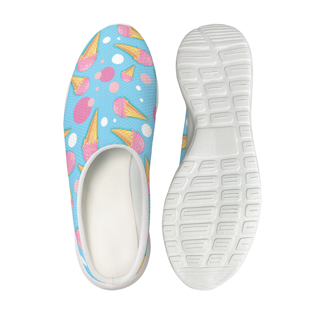 Pink Ice Cream Pattern Print Mesh Casual Shoes
