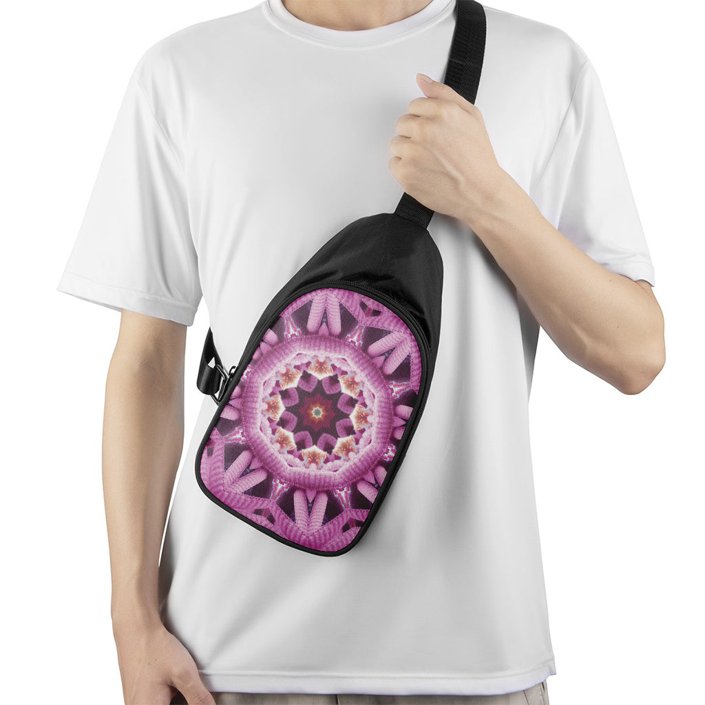 Pink Kaleidoscope Print Chest Bag