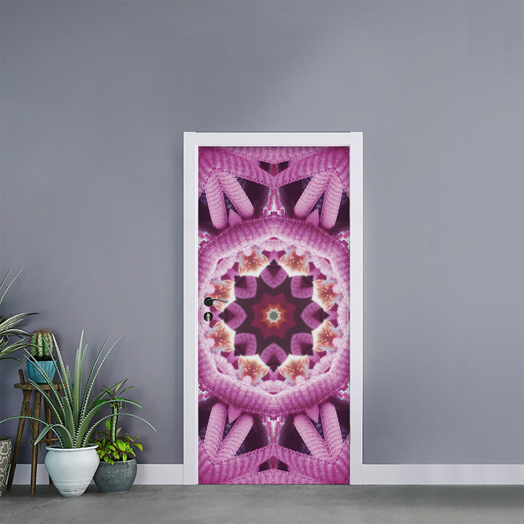 Pink Kaleidoscope Print Door Sticker