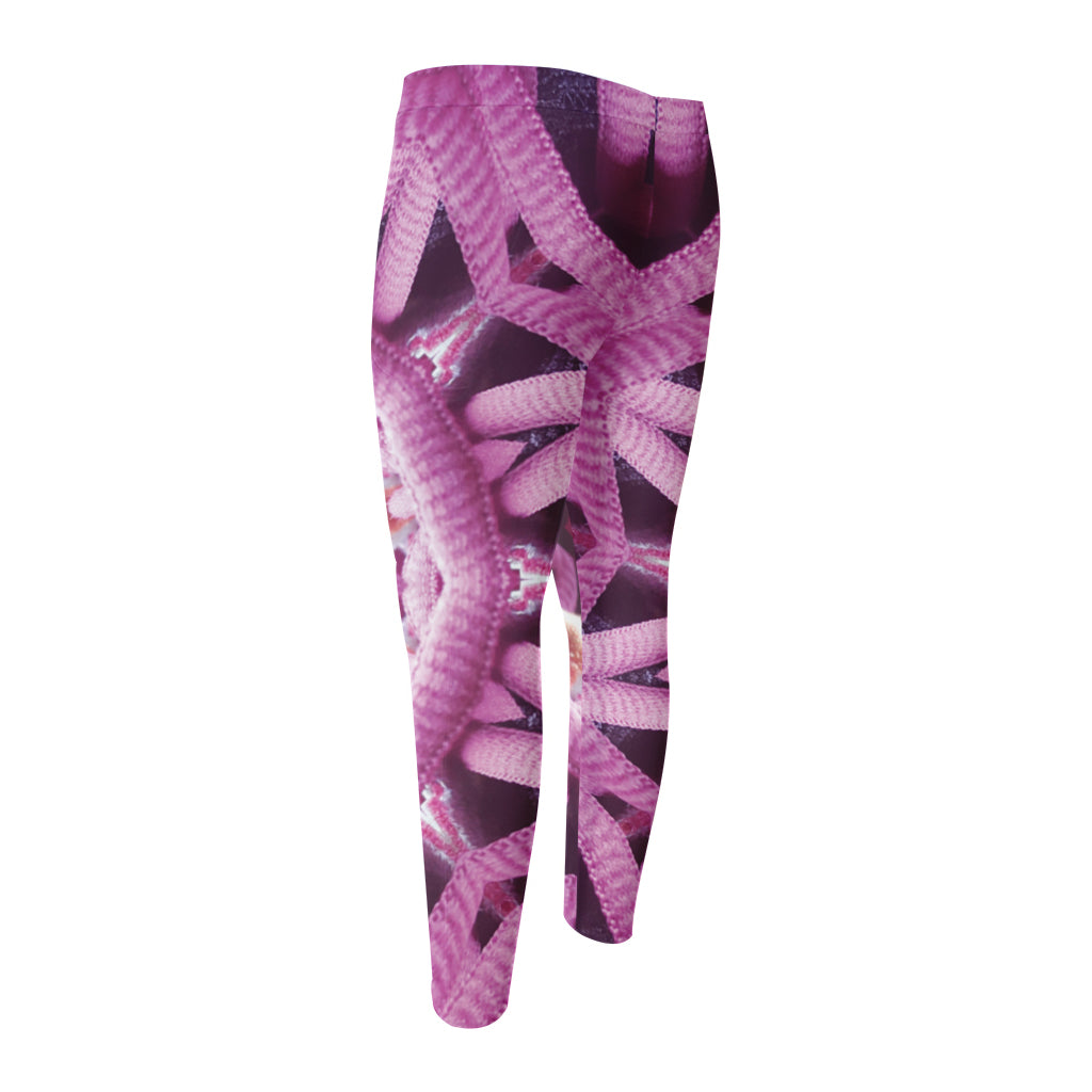 Pink Kaleidoscope Print Men's Compression Pants