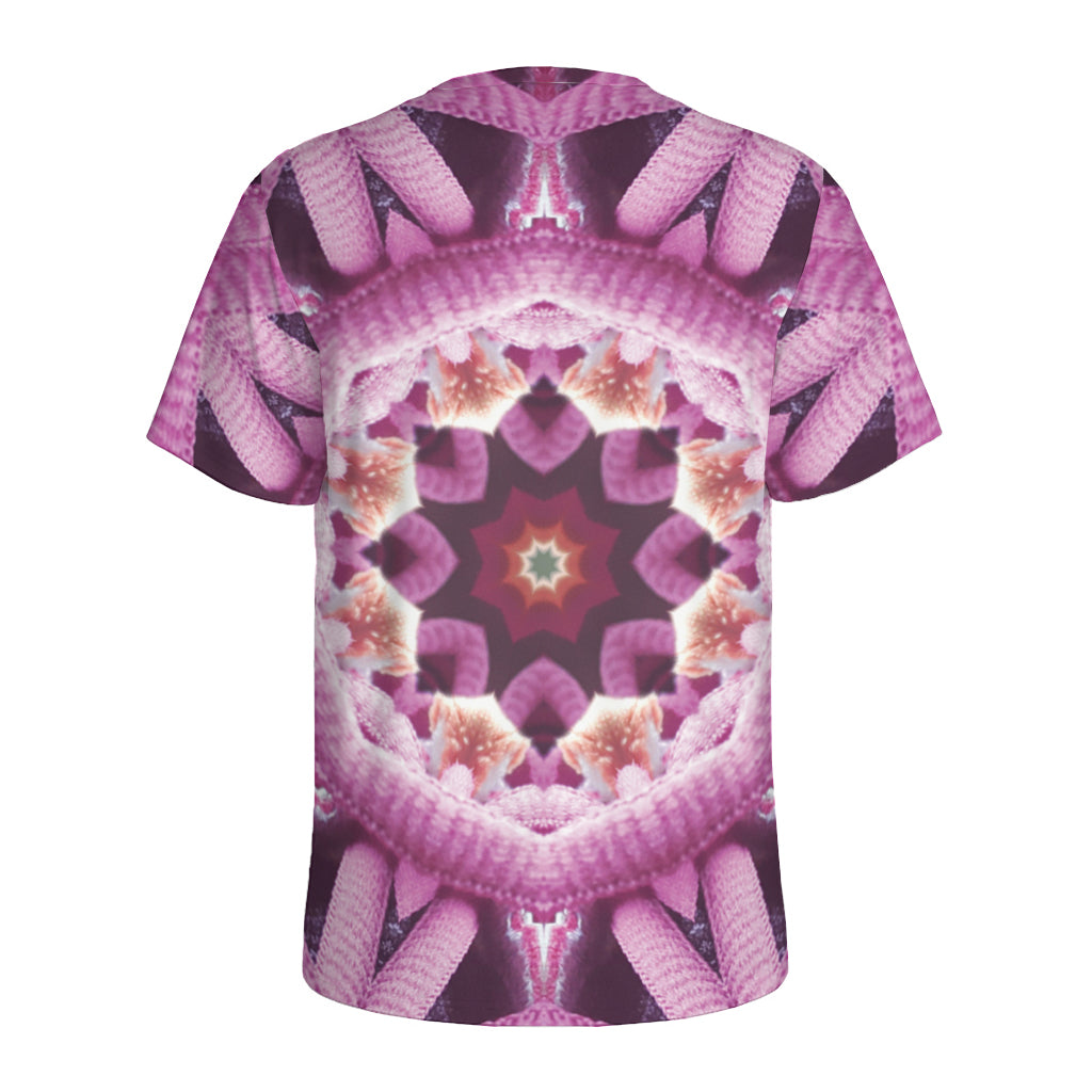 Pink Kaleidoscope Print Men's Sports T-Shirt