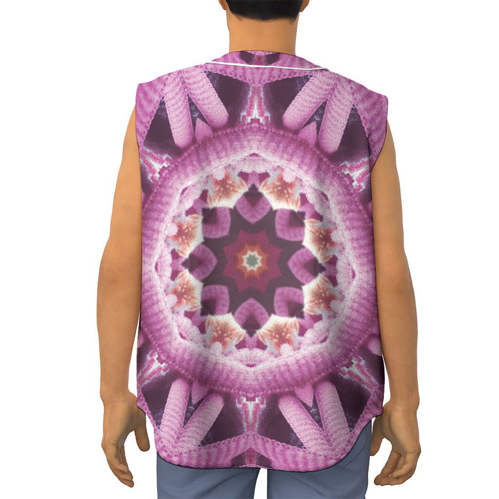 Pink Kaleidoscope Print Sleeveless Baseball Jersey