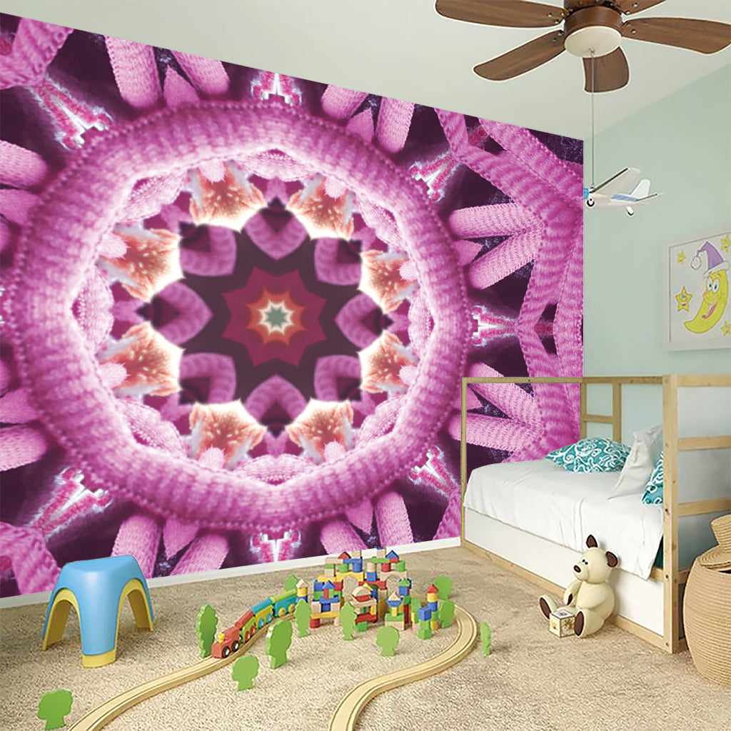 Pink Kaleidoscope Print Wall Sticker