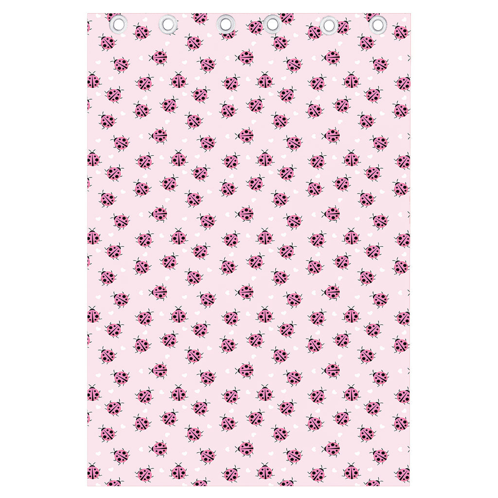 Pink Ladybug Pattern Print Curtain
