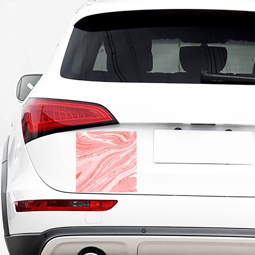 Pink Liquid Marble Print Car Sticker