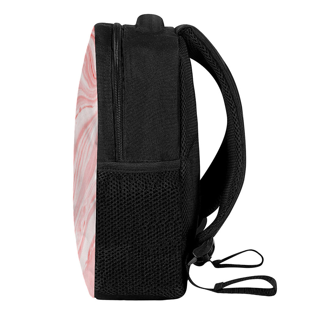 Pink Liquid Marble Print Casual Backpack
