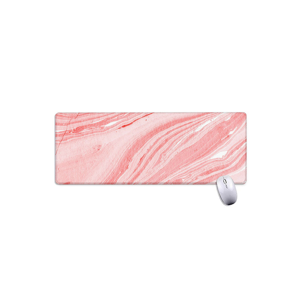 Pink Liquid Marble Print Extended Mouse Pad