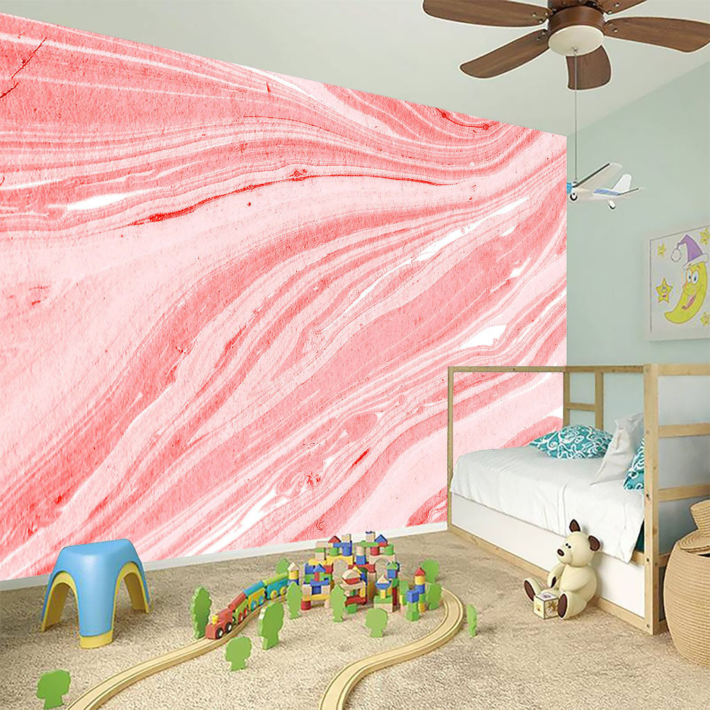 Pink Liquid Marble Print Wall Sticker