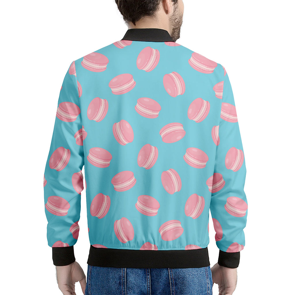 Pink Macaron Pattern Print Men's Bomber Jacket