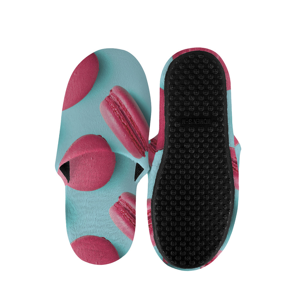 Pink Macarons Print Slippers