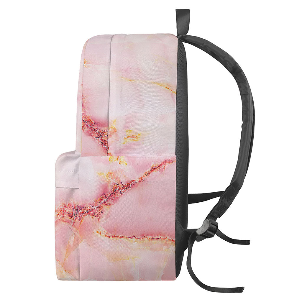 Pink Marble Print Backpack