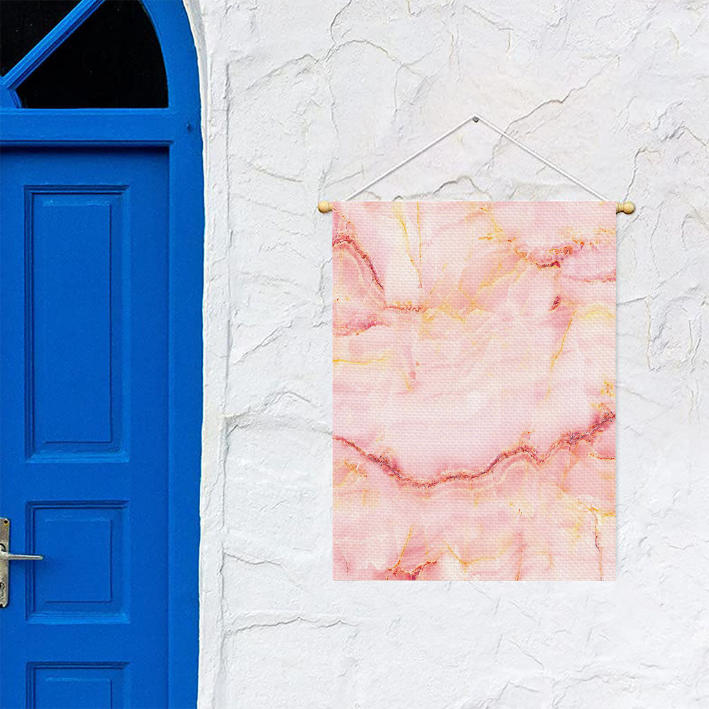 Pink Marble Print Garden Flag