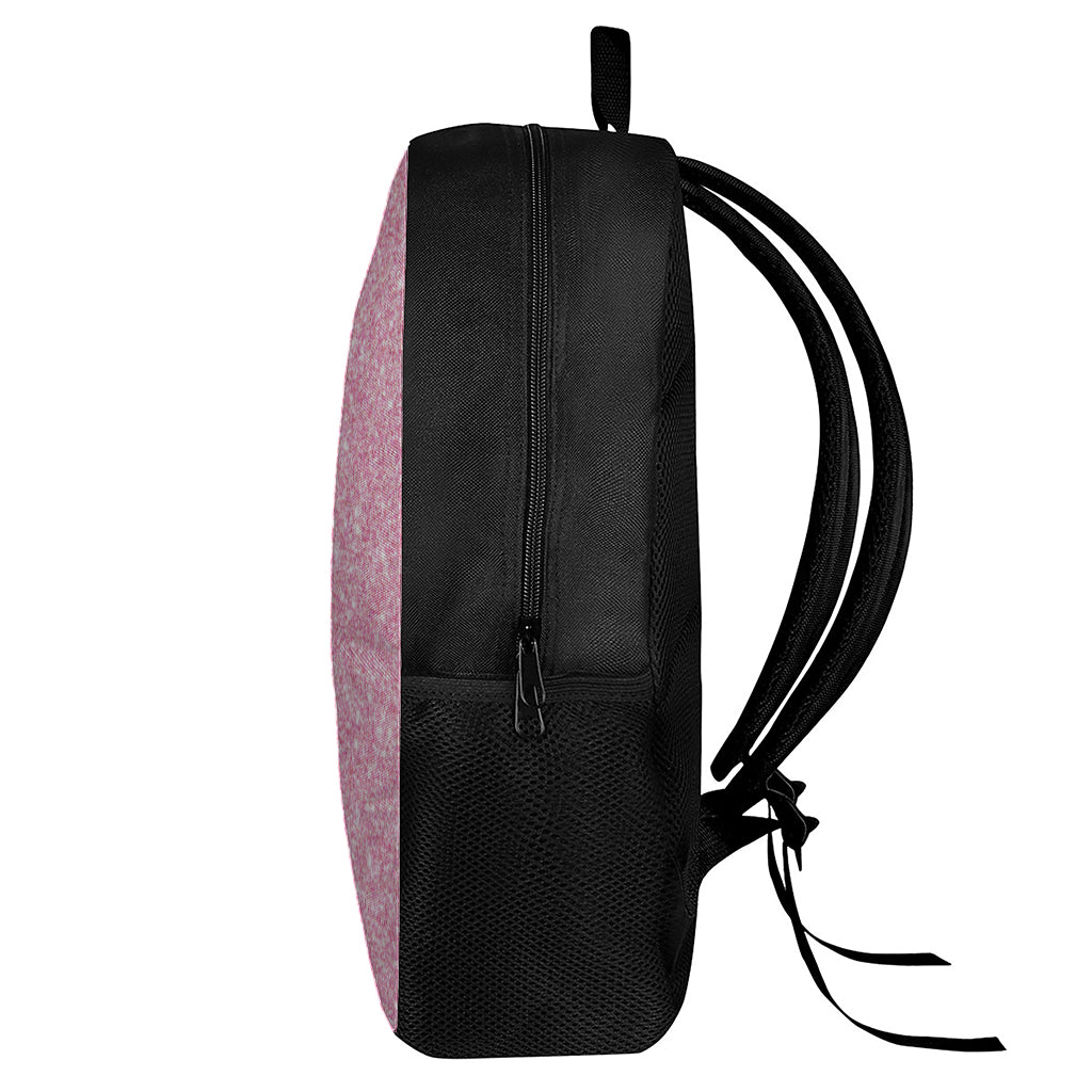 Pink (NOT Real) Glitter Print 17 Inch Backpack