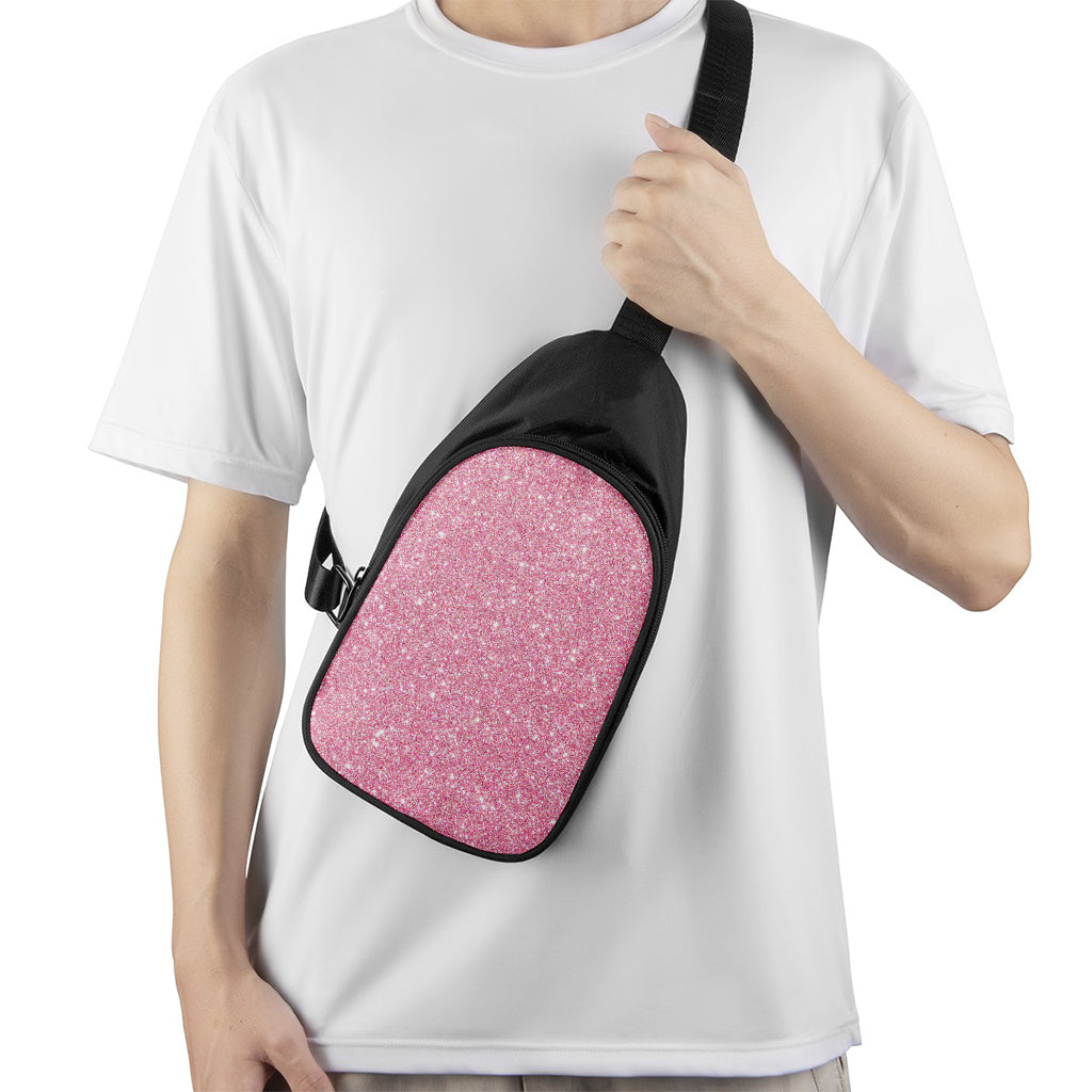 Pink (NOT Real) Glitter Print Chest Bag