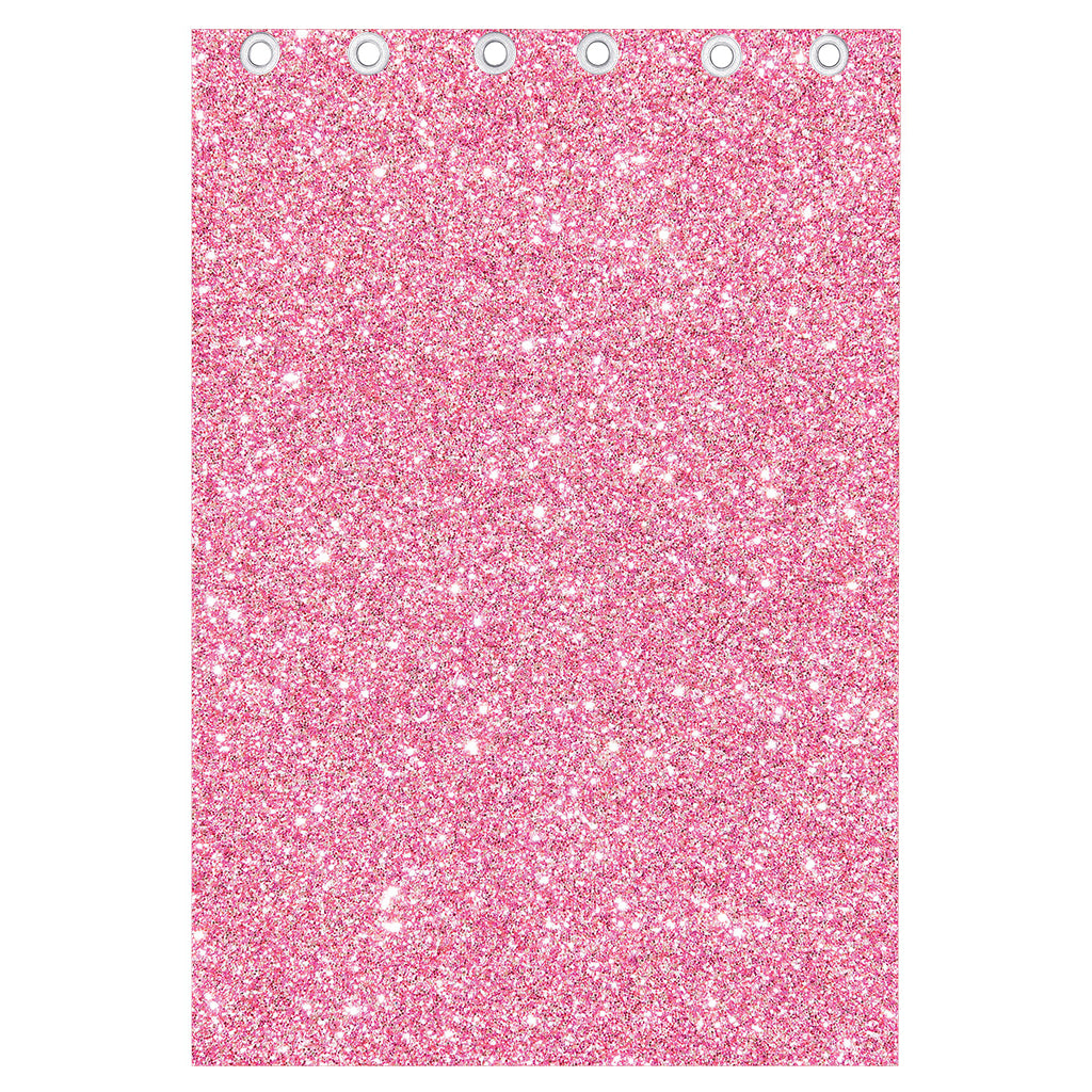 Pink (NOT Real) Glitter Print Curtain