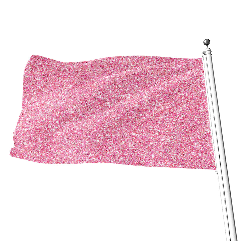 Pink (NOT Real) Glitter Print Flag