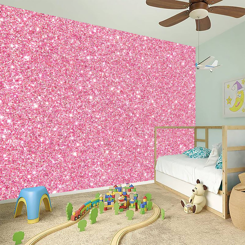 Pink (NOT Real) Glitter Print Wall Sticker