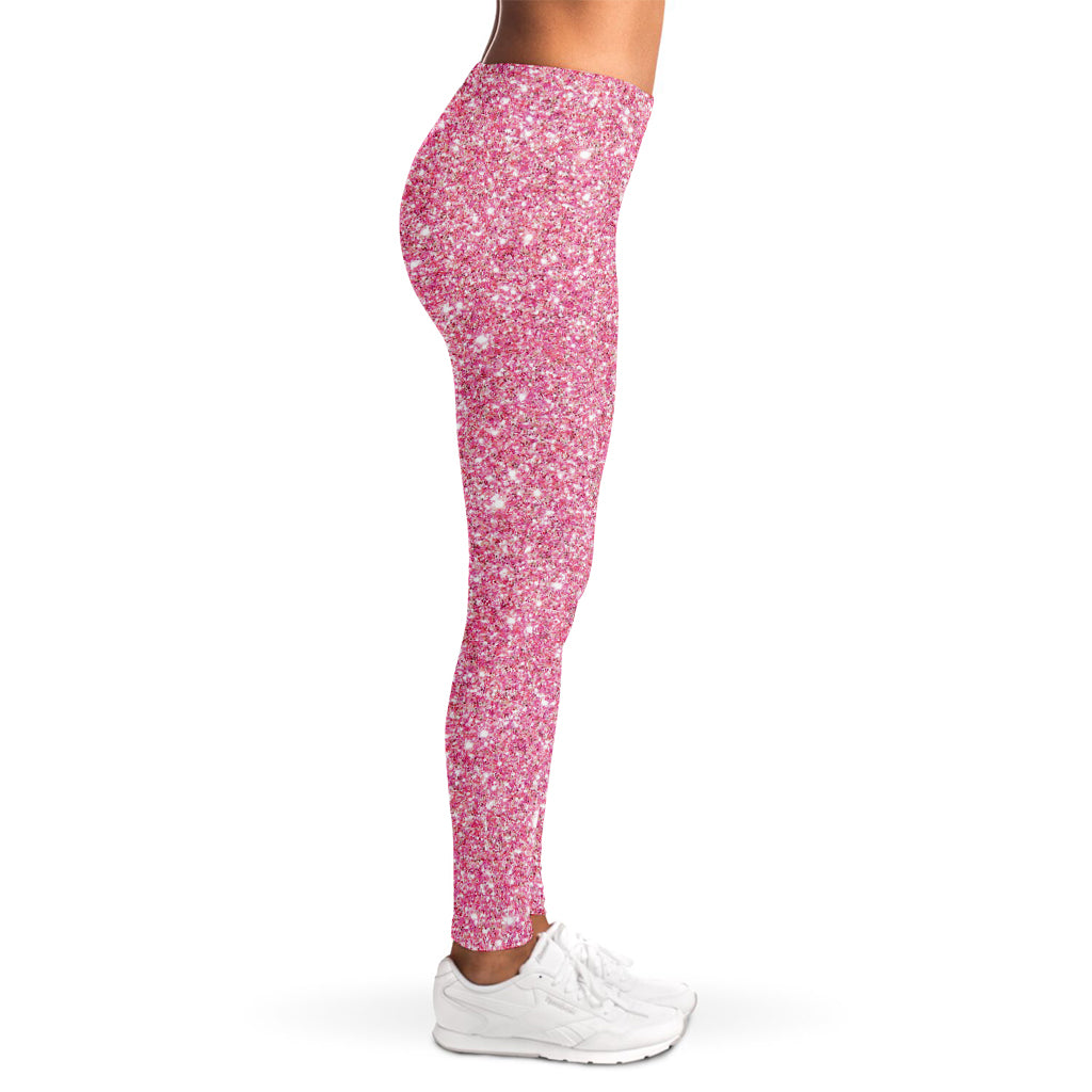 Pink (NOT Real) Glitter Print Women's Leggings