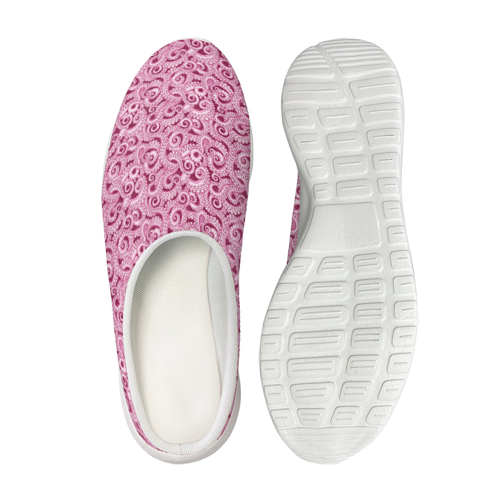 Pink Octopus Tentacles Pattern Print Mesh Casual Shoes