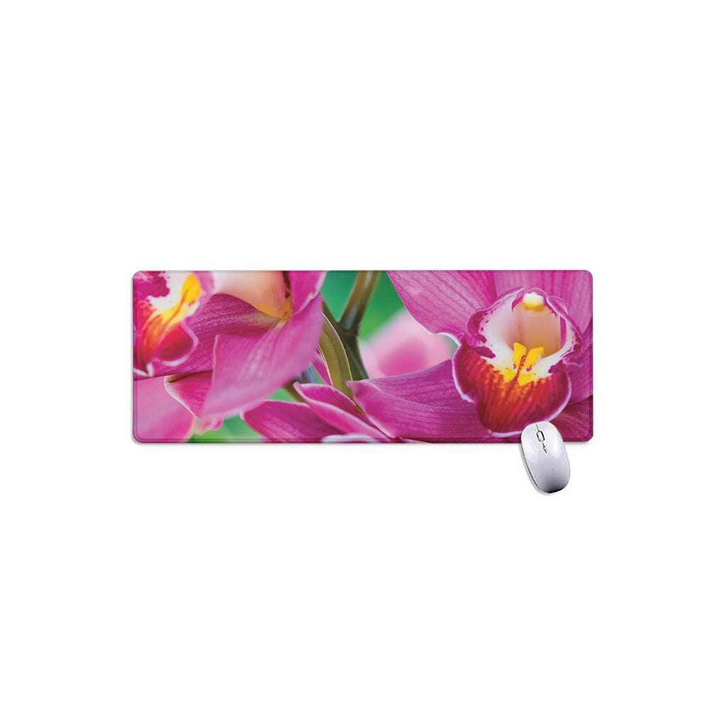 Pink Orchid Flower Print Extended Mouse Pad