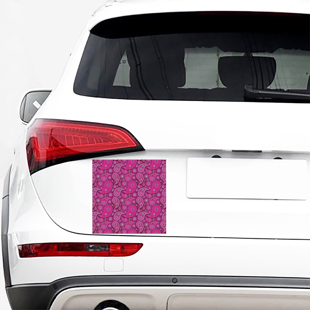 Pink Paisley Pattern Print Car Sticker
