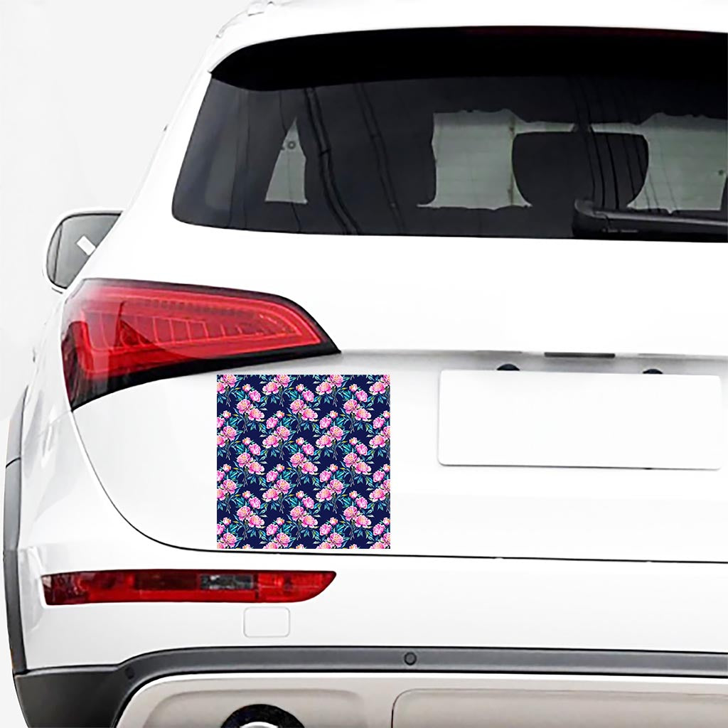Pink Peony Floral Flower Pattern Print Car Sticker