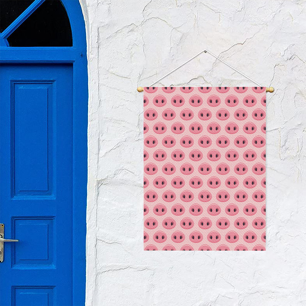Pink Pig Nose Pattern Print Garden Flag