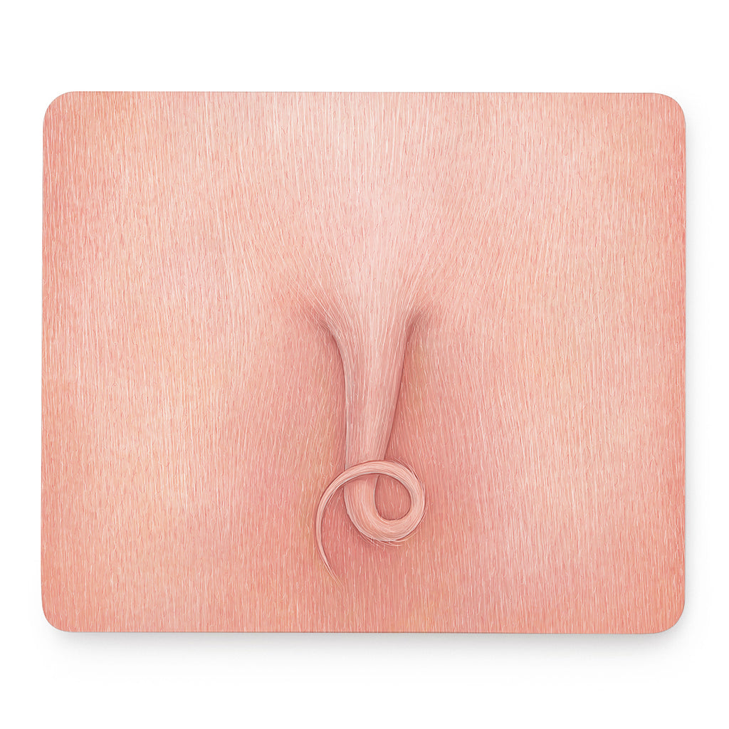 Pink Pig Tail Print Mouse Pad
