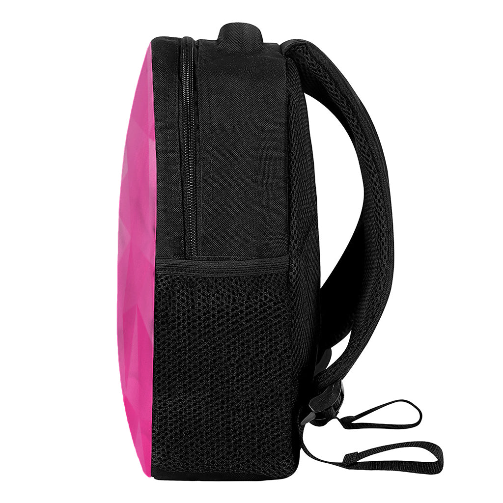 Pink Polygonal Geometric Print Casual Backpack