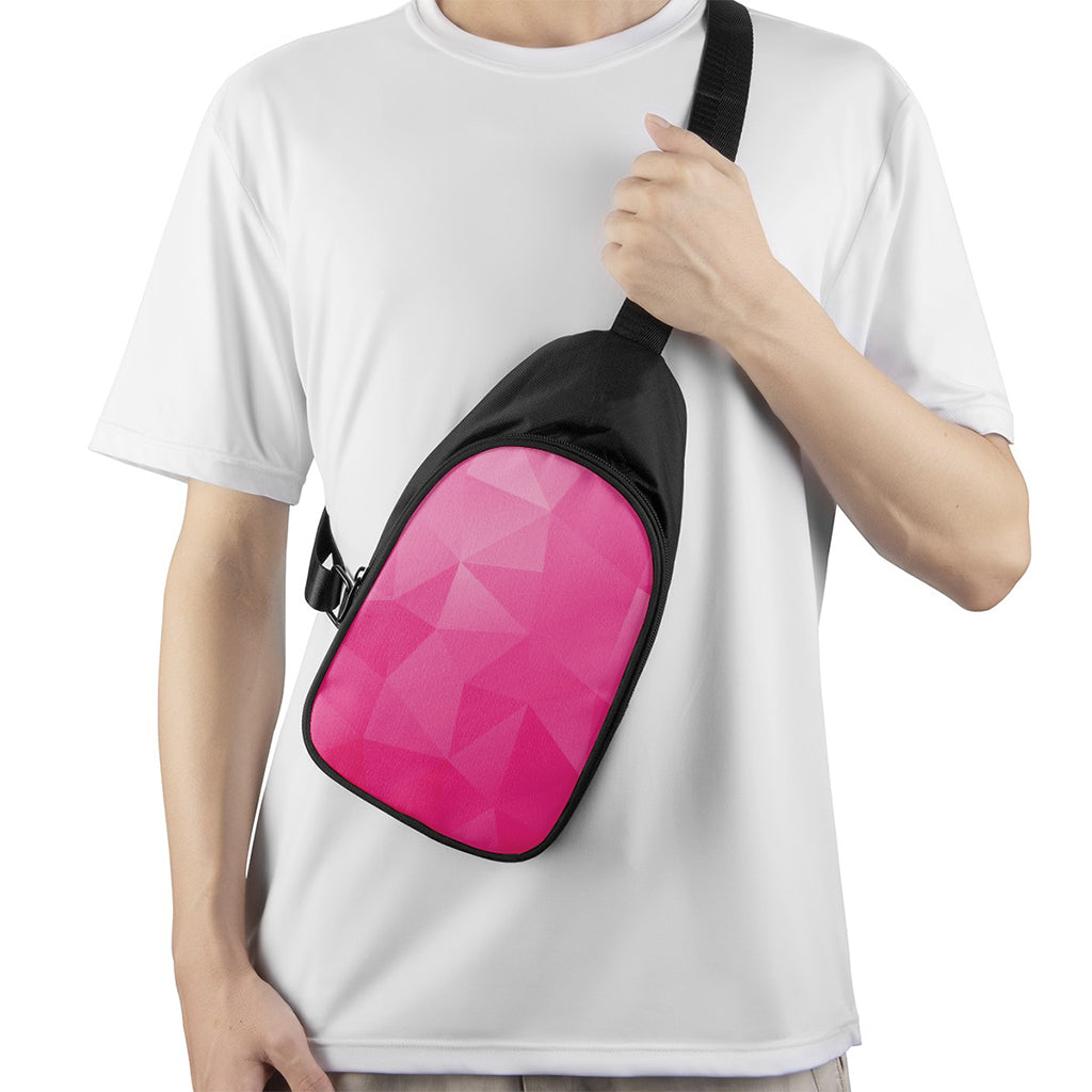 Pink Polygonal Geometric Print Chest Bag