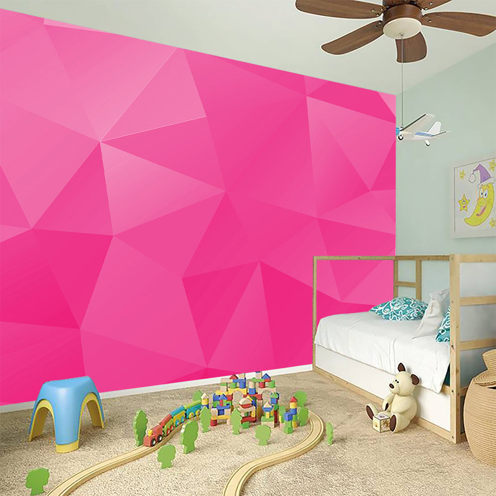 Pink Polygonal Geometric Print Wall Sticker