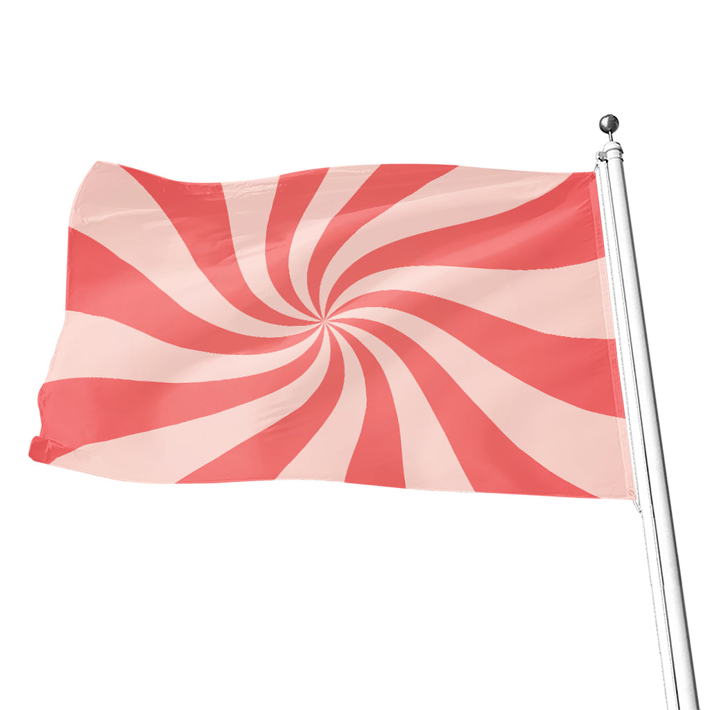 Pink Psychedelic Swirl Print Flag