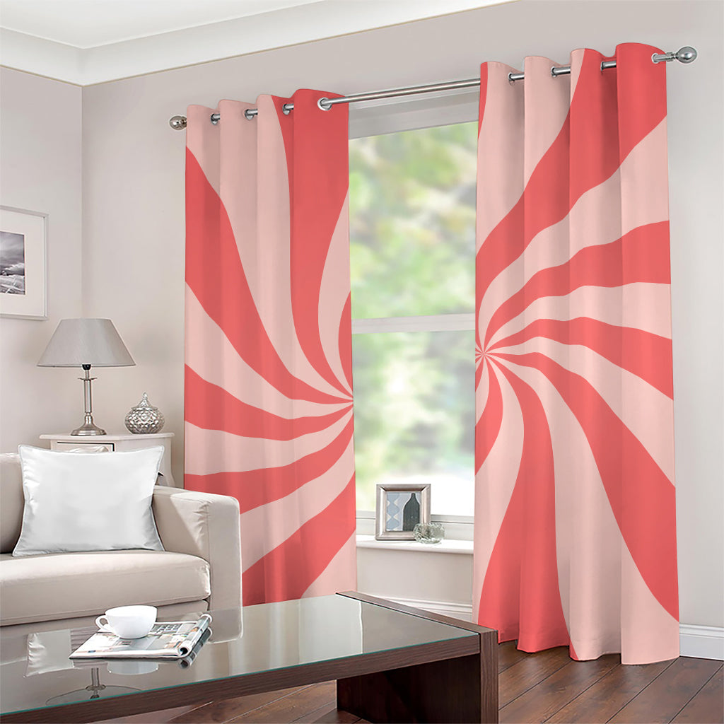 Pink Psychedelic Swirl Print Grommet Curtains