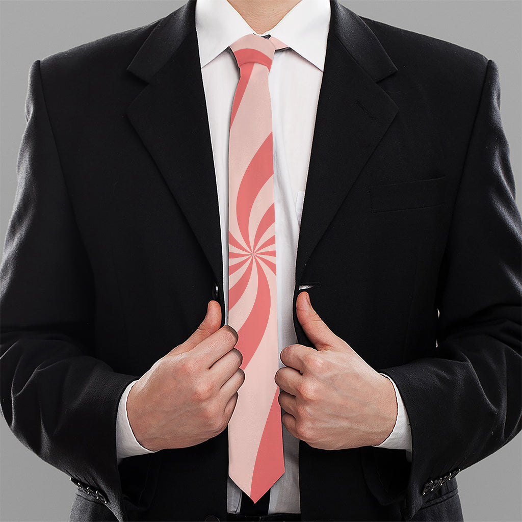 Pink Psychedelic Swirl Print Necktie