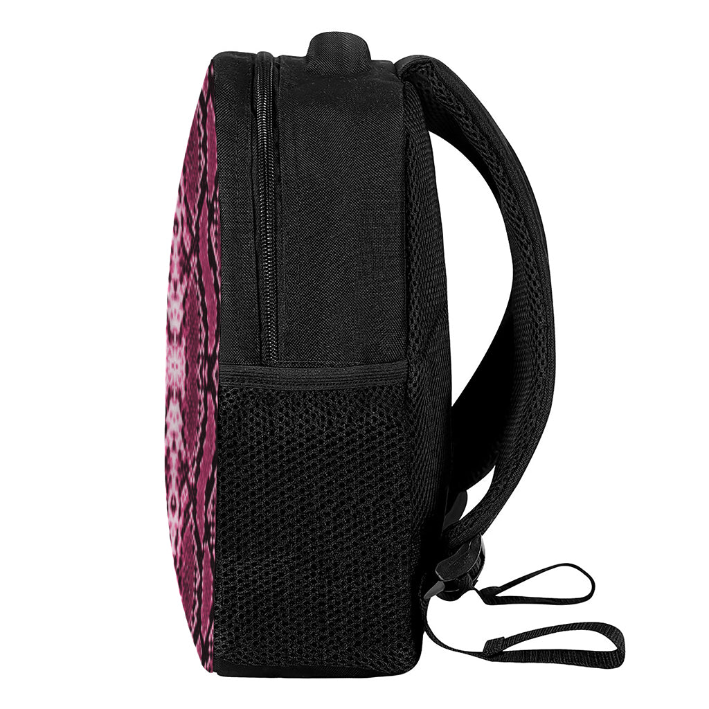 Pink Python Snakeskin Print Casual Backpack