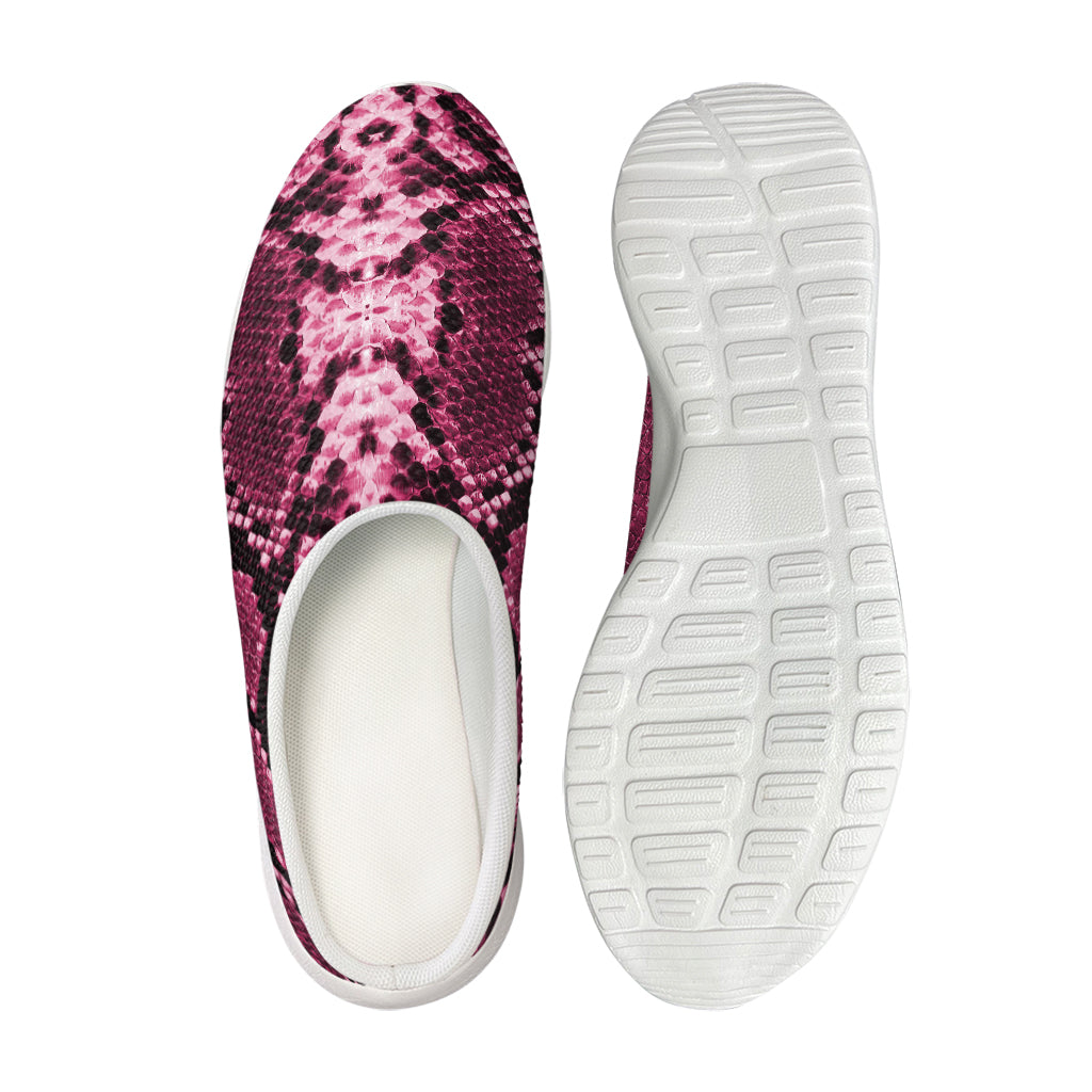 Pink Python Snakeskin Print Mesh Casual Shoes