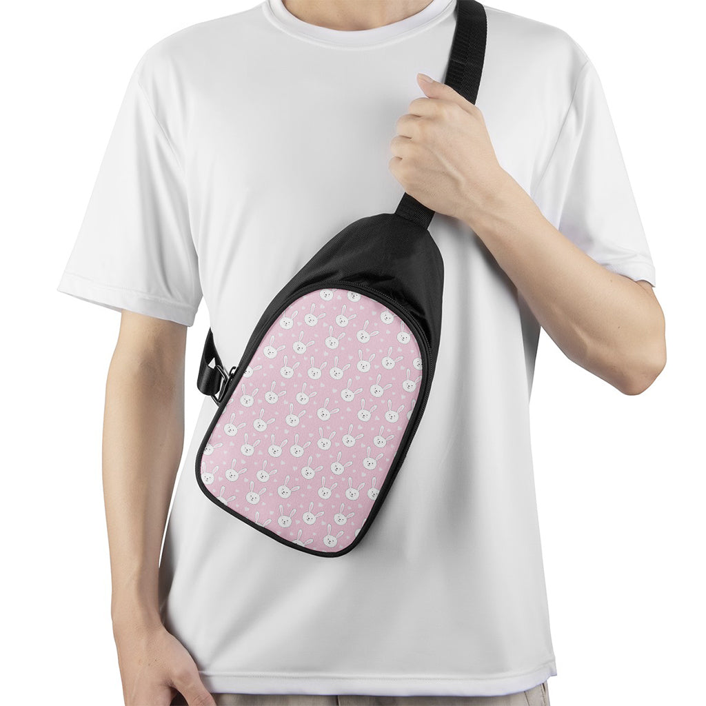 Pink Rabbit Pattern Print Chest Bag