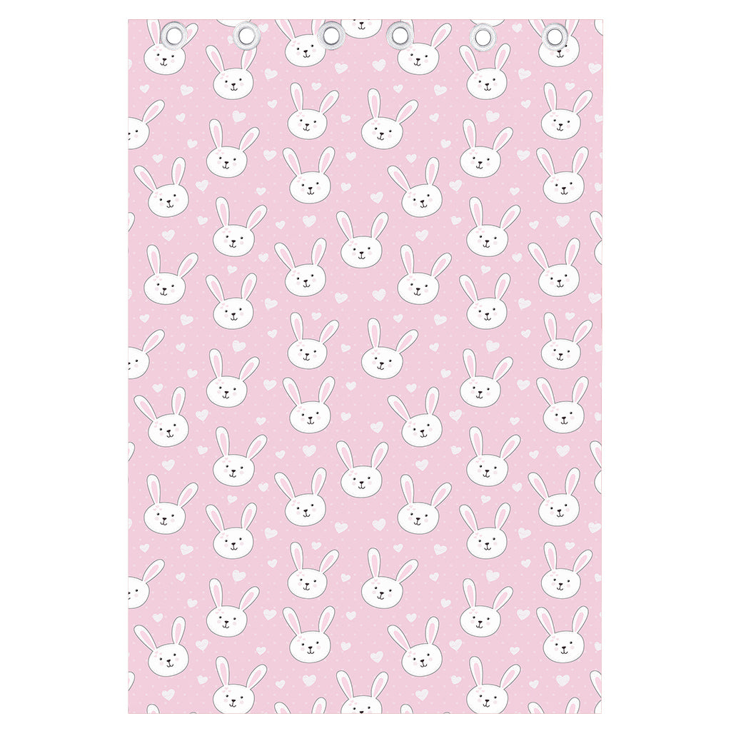 Pink Rabbit Pattern Print Curtain