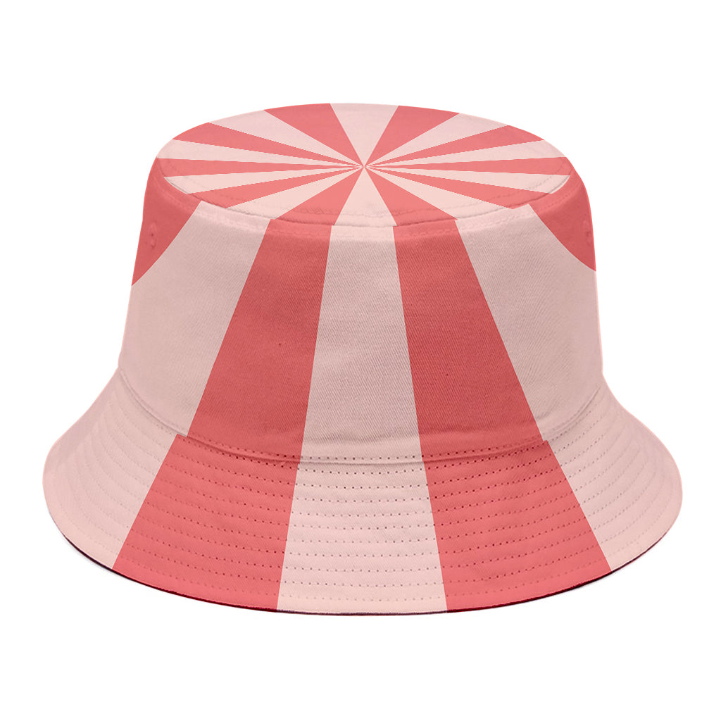 Pink Radial Rays Print Bucket Hat