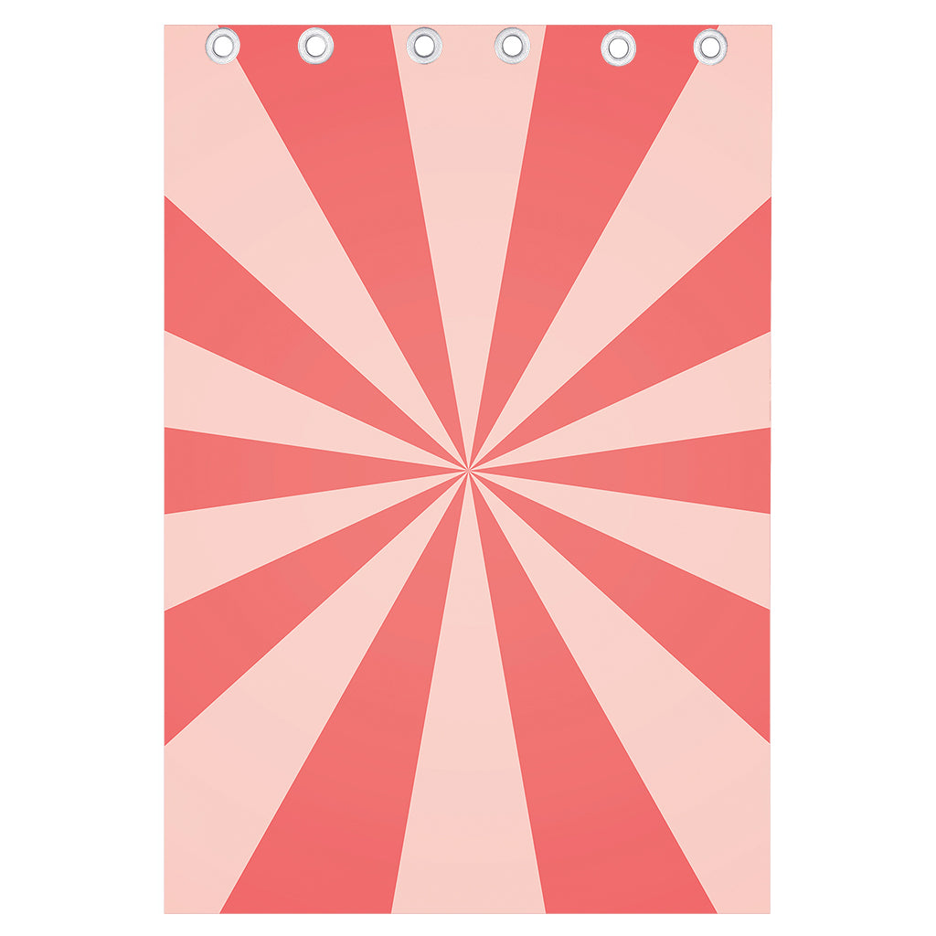 Pink Radial Rays Print Curtain