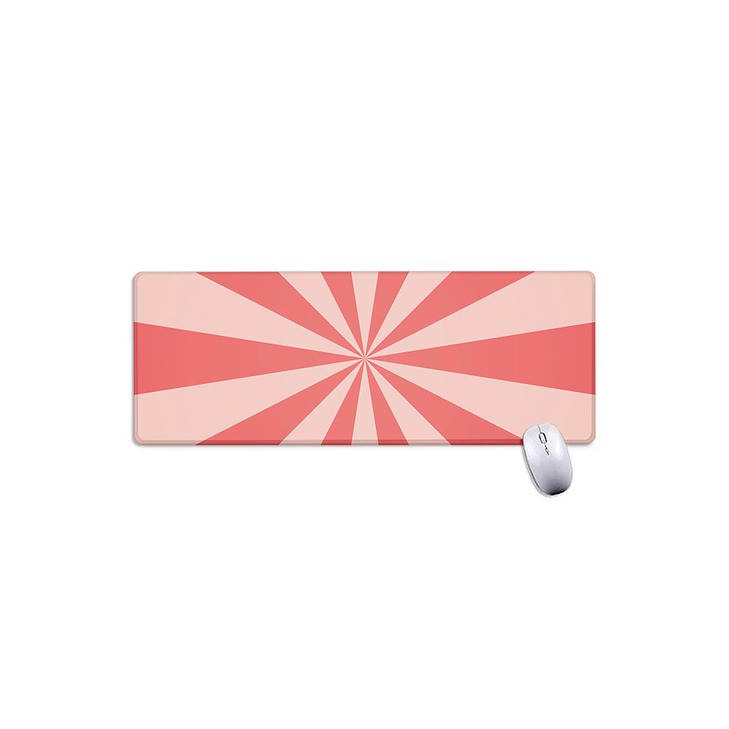 Pink Radial Rays Print Extended Mouse Pad