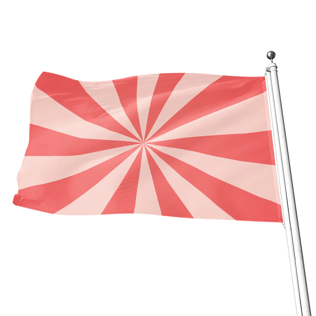Pink Radial Rays Print Flag