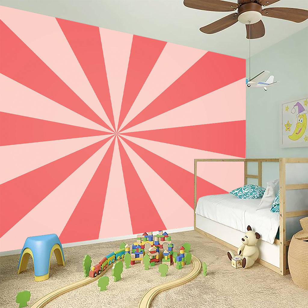 Pink Radial Rays Print Wall Sticker
